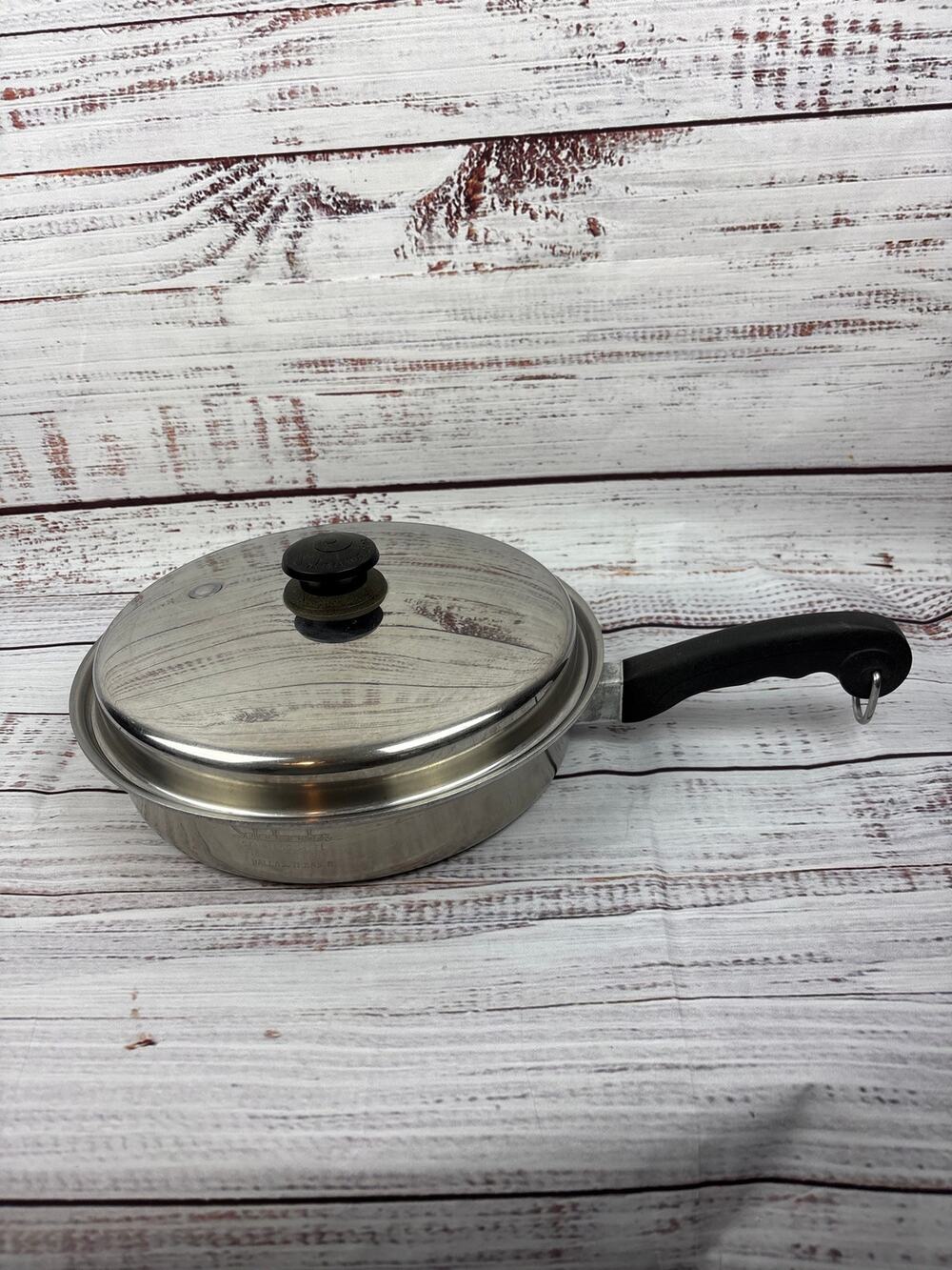 VTG Saladmaster 18-8 Tri-Clad 11" Skillet Fry Pan & Vapo Lid Stainless Steel